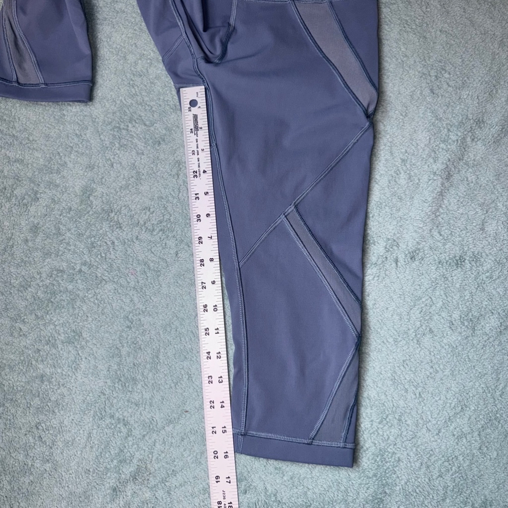 Women's Lululemon Leggings Crop Mesh Steel Blue Size 4 - Picture 8 of 9